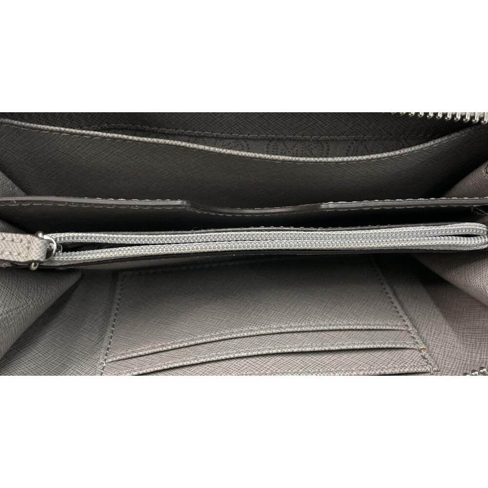 Michael Kors Jet Set Travel wristlet wallet grey Saffiano leather NWOT - Picture 8 of 8